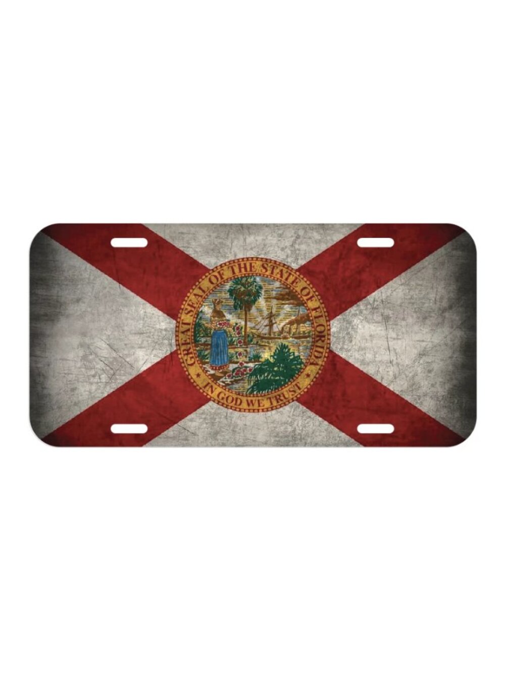 VINTAGE Florida State Flag Vehicle Front License Plate Auto Car Miami Beach New!
